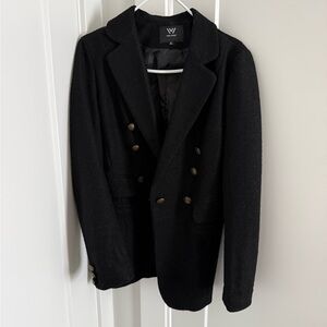 Black Double-Breasted wool blazer